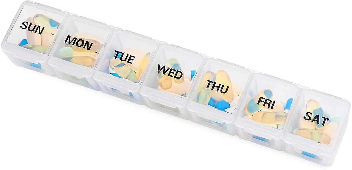 2 pcs Oversized Weekly Pill Organizer Box 2-pack, You Can Carry The Daily Pill Box Oversized Every Week Medicine Box