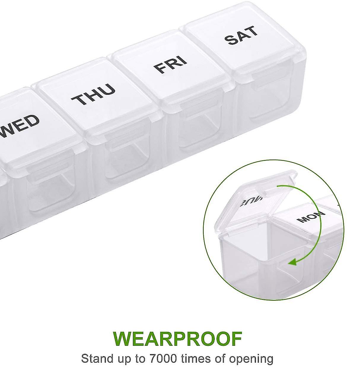 2 pcs Oversized Weekly Pill Organizer Box 2-pack, You Can Carry The Daily Pill Box Oversized Every Week Medicine Box