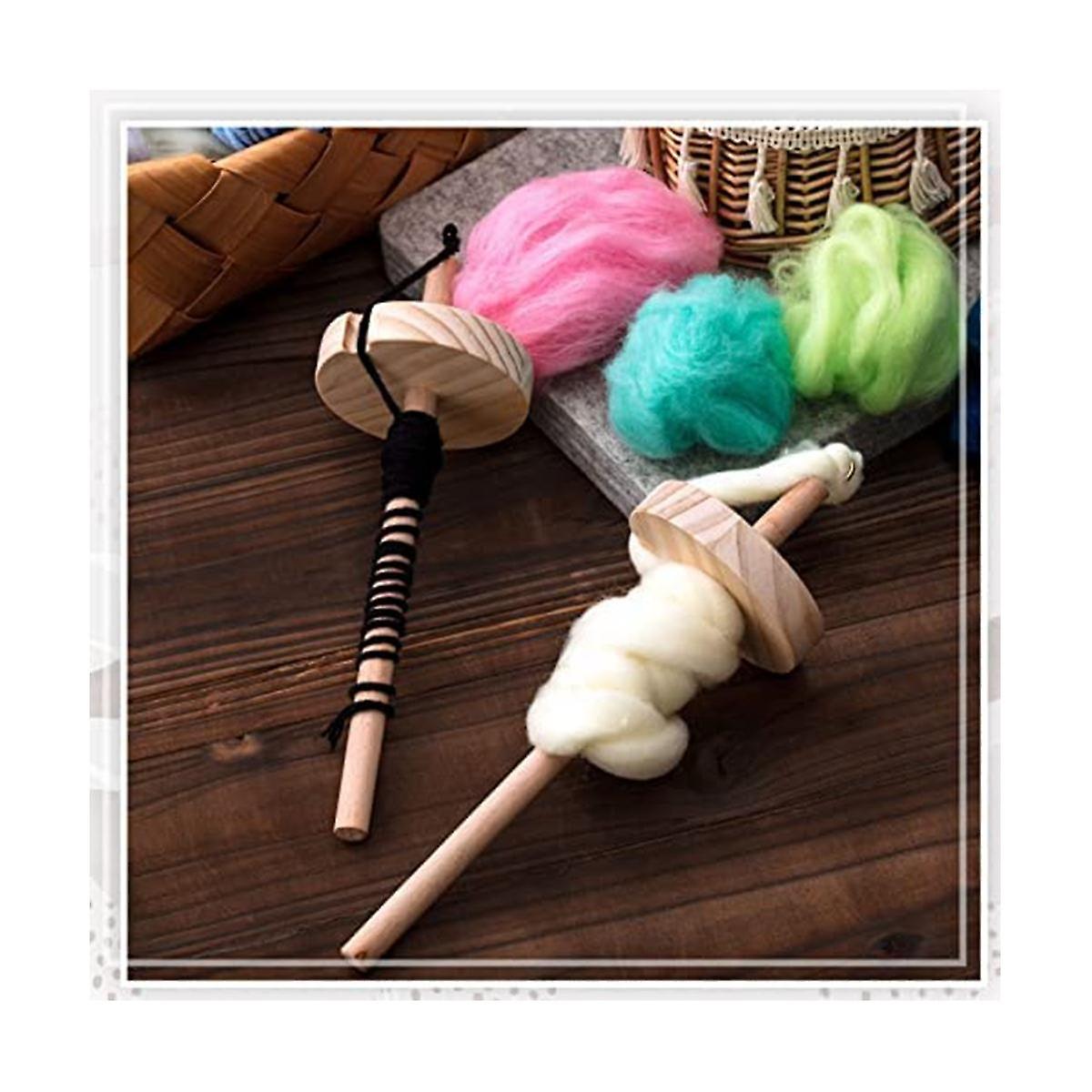 DIY Dragonfly Spindle Yarn Spinner, Handmade Wooden Spinning Wheel for Yarn Making, 2Pcs