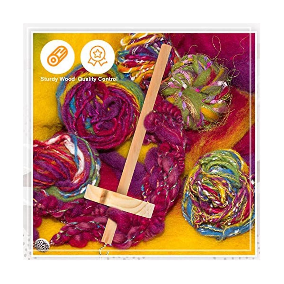 DIY Dragonfly Spindle Yarn Spinner, Handmade Wooden Spinning Wheel for Yarn Making, 2Pcs