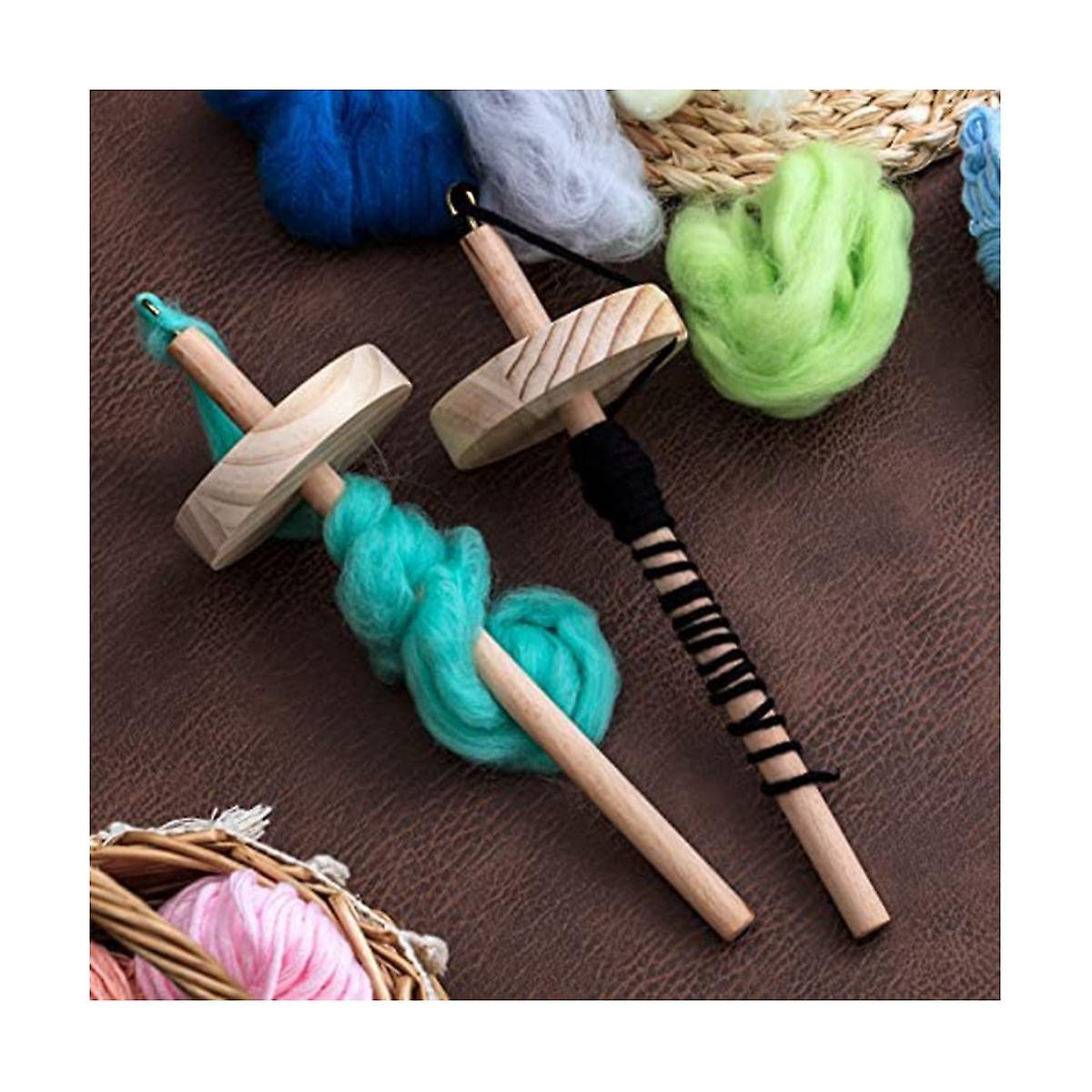 DIY Dragonfly Spindle Yarn Spinner, Handmade Wooden Spinning Wheel for Yarn Making, 2Pcs