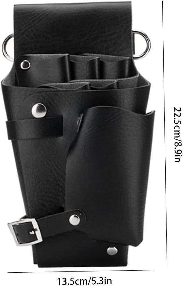 Hairdressing Tools Universal Leather Waist Bag with Scissors Comb Pockets for Salon and Barber Use
