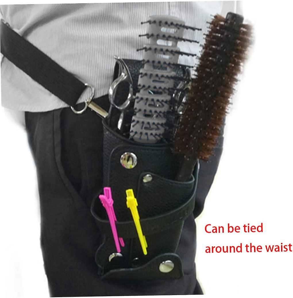 Hairdressing Tools Universal Leather Waist Bag with Scissors Comb Pockets for Salon and Barber Use
