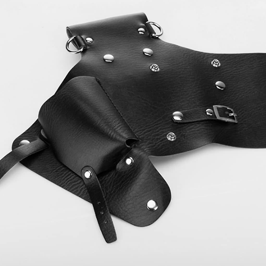 Hairdressing Tools Universal Leather Waist Bag with Scissors Comb Pockets for Salon and Barber Use