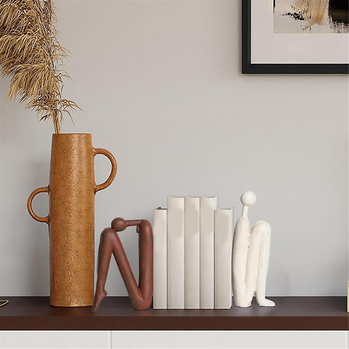 Heavy Duty Decorative Bookends for Shelves and Office Desks Brown