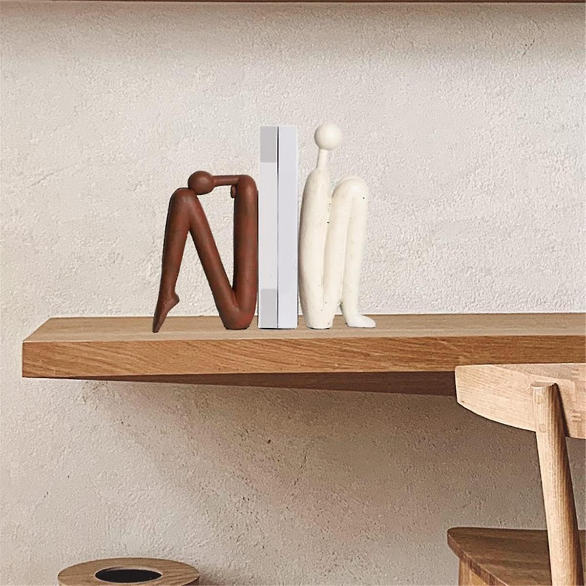 Heavy Duty Decorative Bookends for Shelves and Office Desks Brown
