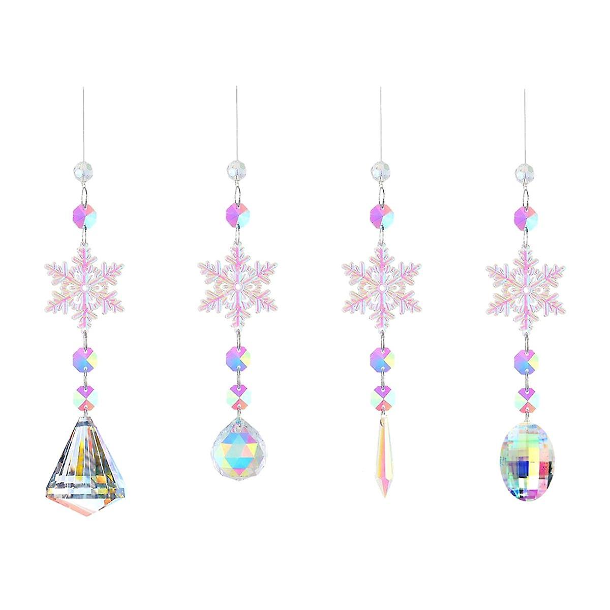 Crystal Sun Catcher Prism Ball Hanging Indoor Window Rainbow Snowflake Ornament