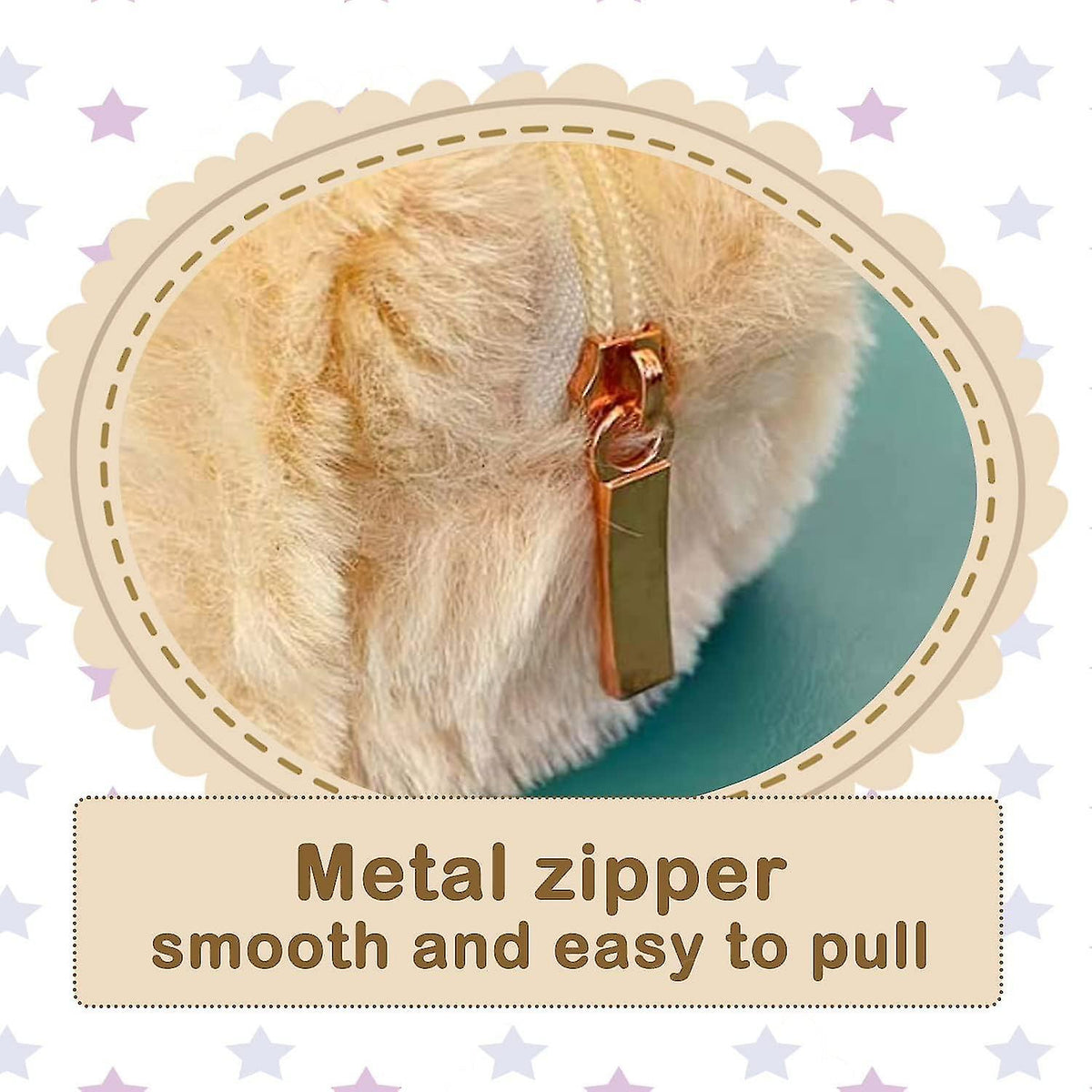 Plush Pencil Case, Fuzzy Pencil Bag Fluffy Makeup Bag Cute Pencil Case For Students Paper Protector For School Office (camel)