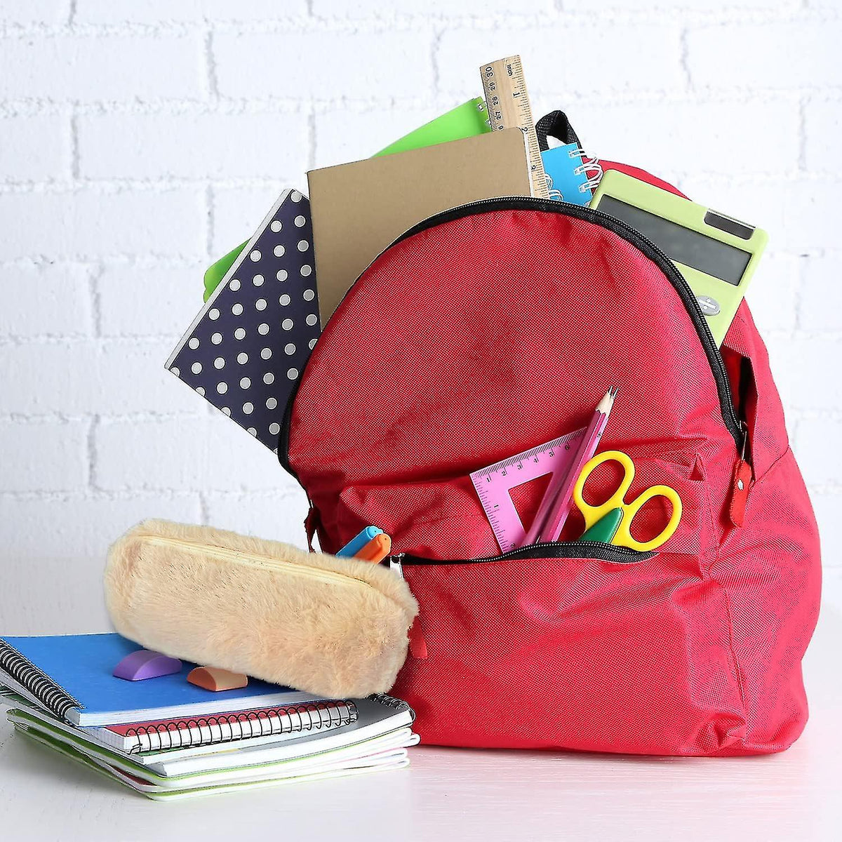 Plush Pencil Case, Fuzzy Pencil Bag Fluffy Makeup Bag Cute Pencil Case For Students Paper Protector For School Office (camel)