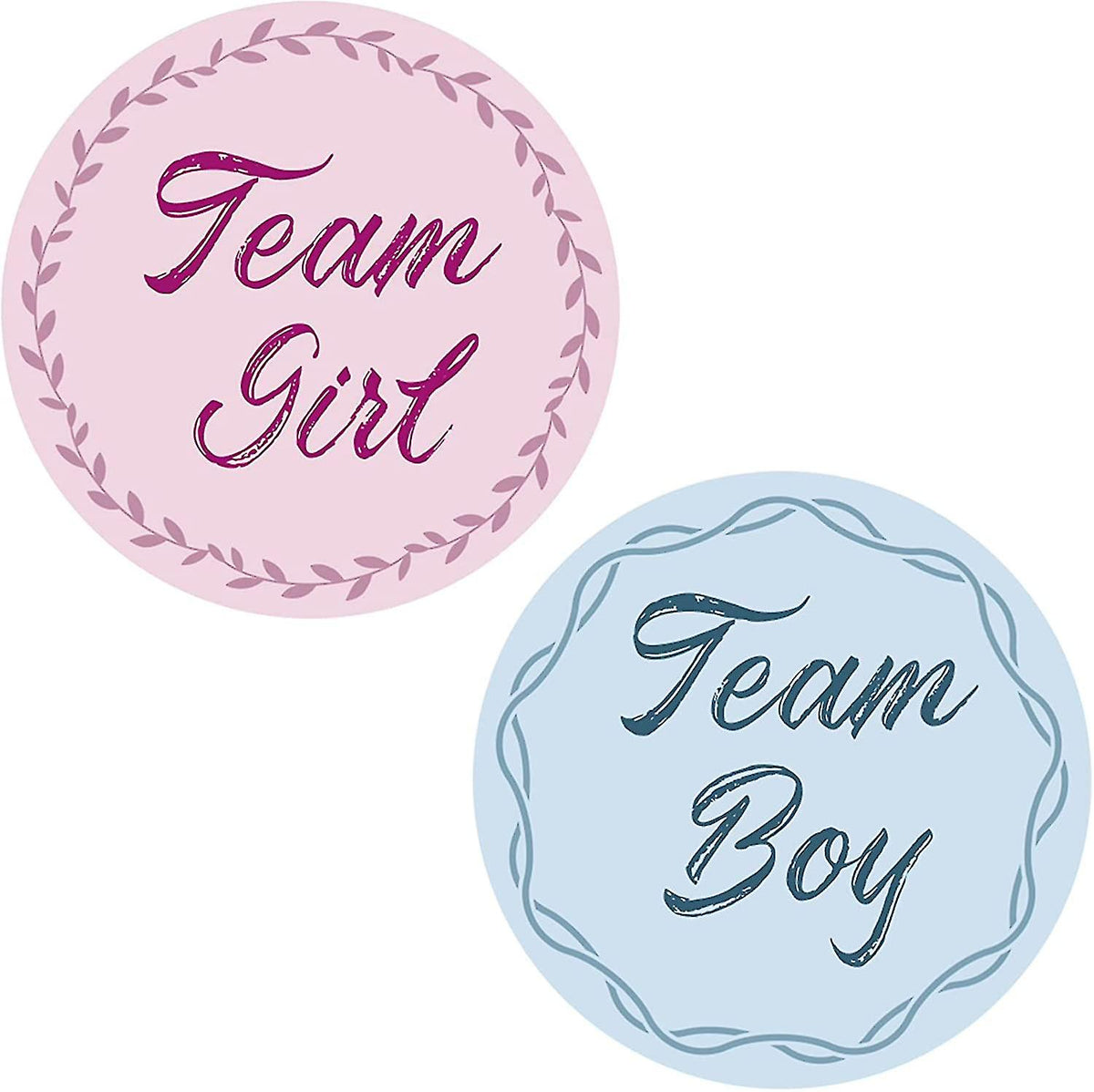 40 Pcs Gender Reveal Stickers Team Boy Team Girl Label Stickers Blue And Pink Round Stickers
