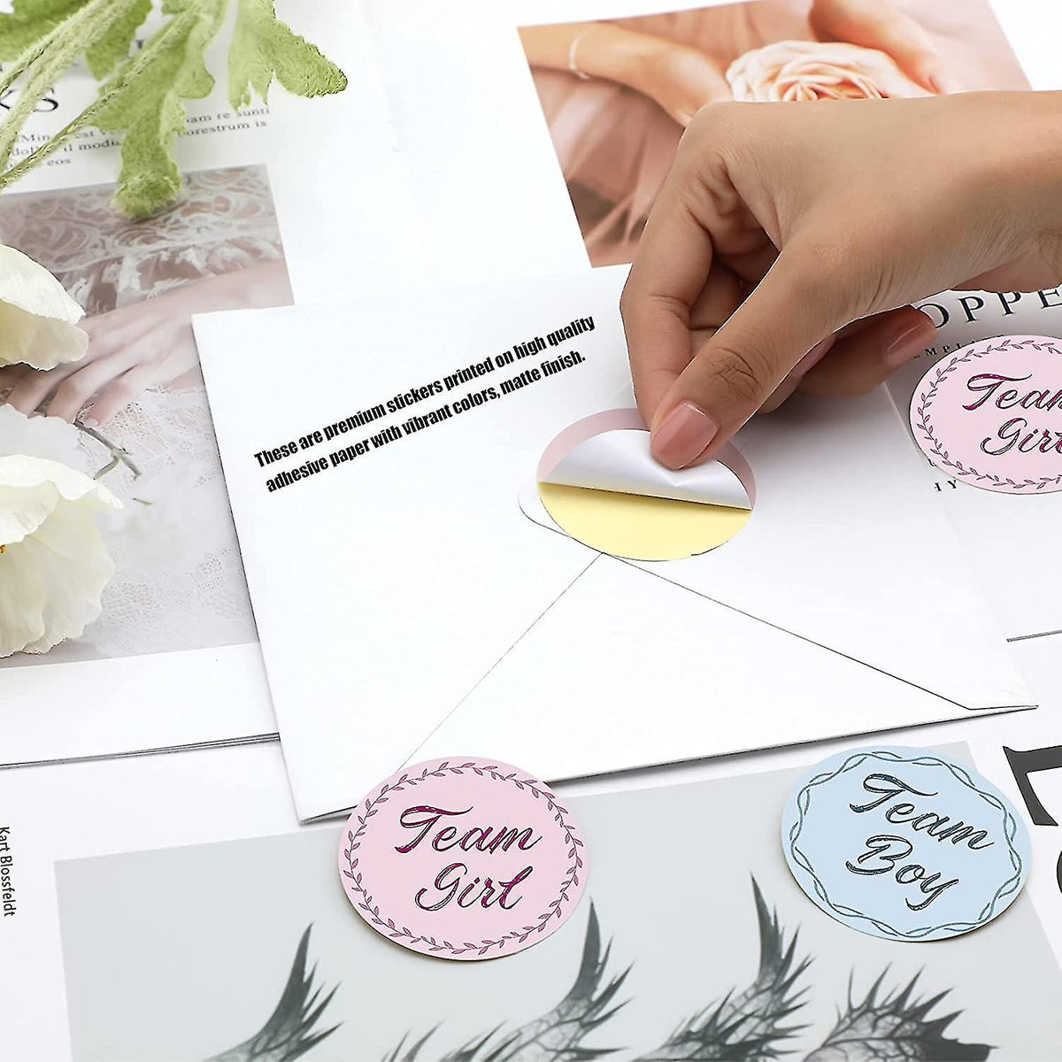 40 Pcs Gender Reveal Stickers Team Boy Team Girl Label Stickers Blue And Pink Round Stickers