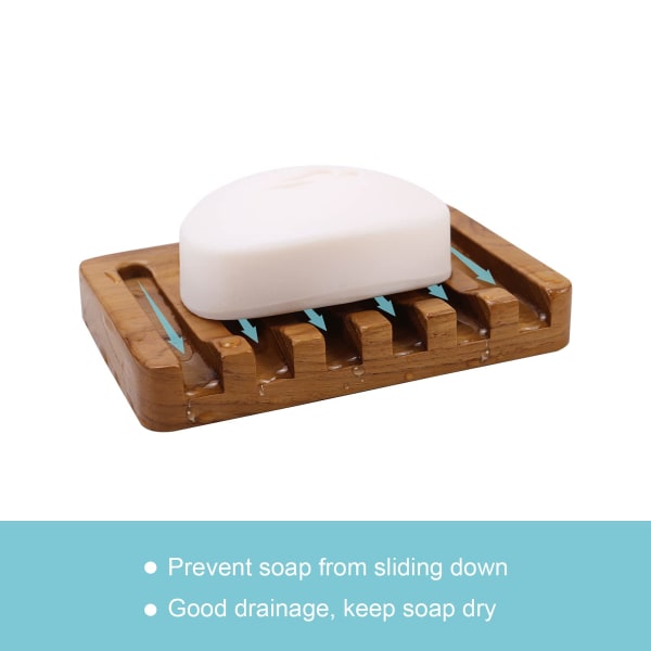 Teak Wood Soap Dish Holder 2pcs for Shower Bathroom Kitchen Compatible with Braun