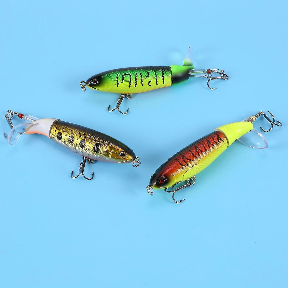 8pcs Whopper Plopper 11cm 15g Floating Popper Fishing Lure Hard Bait Wobbler Rotating
