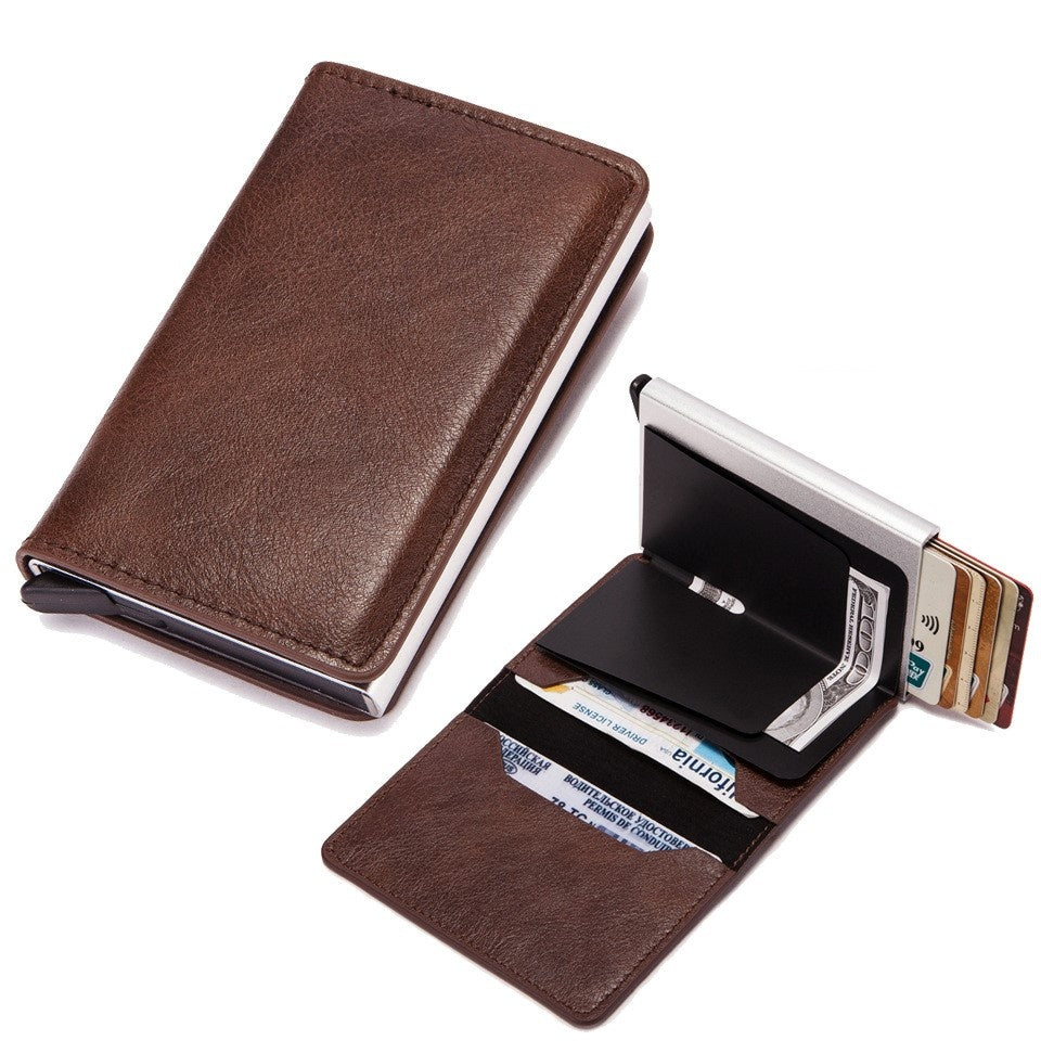 RFID NFC Card Holder Dark Brown with Protection