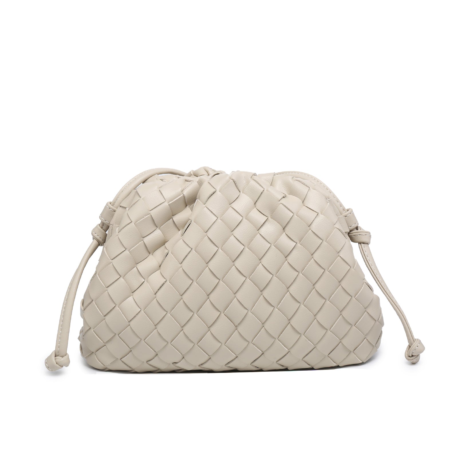 Cloud Backpack 2024 New Style Bag Ladies Cow Leather Crinkle Dumpling Bag Ladies Handbag Shoulder Bag MJ51 White 22*9*14cm