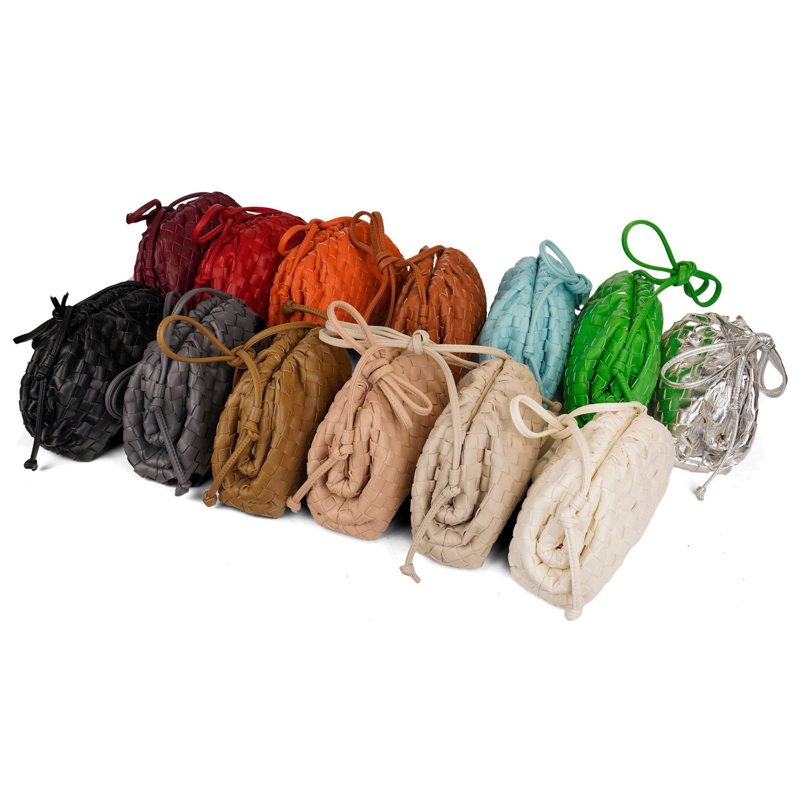 Cloud Backpack 2024 New Style Bag Ladies Cow Leather Crinkle Dumpling Bag Ladies Handbag Shoulder Bag MJ51 Wine Red 22*9*14cm