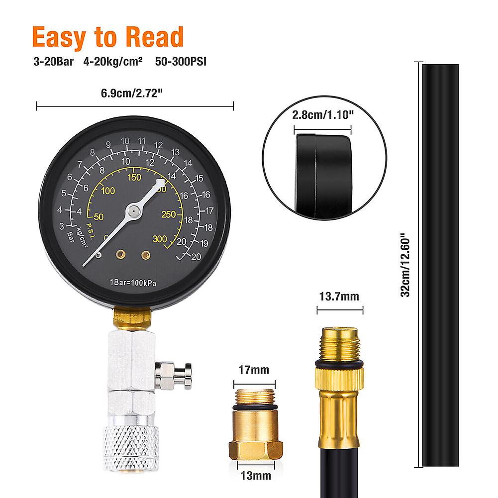 Universal Engine Compression Tester Professional Cylinder Compression Meter for Motorcycle