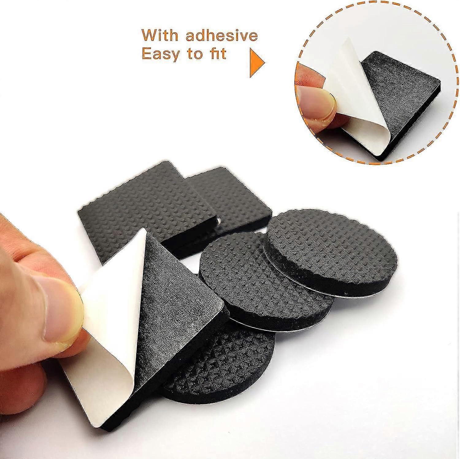 Non-Slip Rubber Pads 60 Pieces Self-Adhesive Furniture Protectors for Wooden Floors Tables Chairs Bed Legs