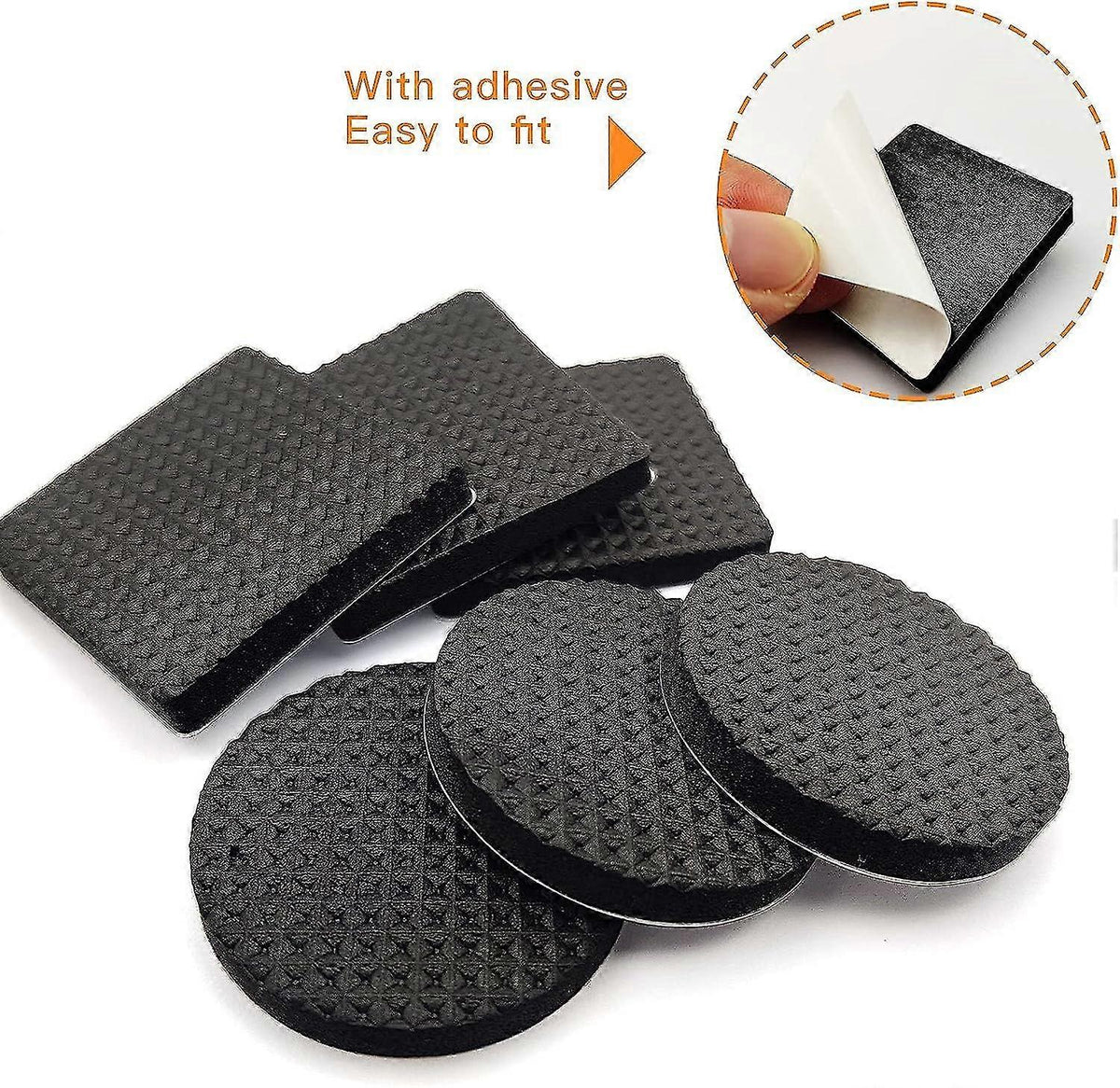 Non-Slip Rubber Pads 60 Pieces Self-Adhesive Furniture Protectors for Wooden Floors Tables Chairs Bed Legs