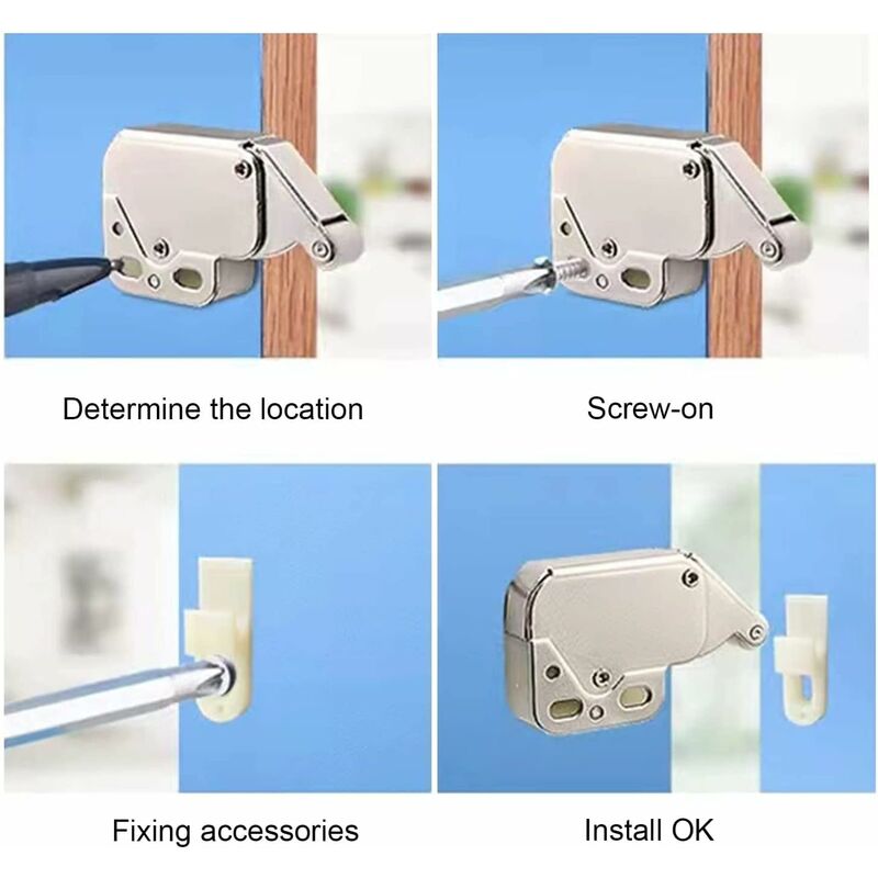 Mini Latches with Spring, 6 Pcs Cabinet Locks Compatible with Kitchen Cabinet Door