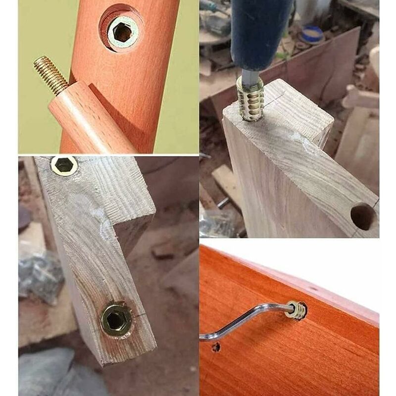 230 Pieces Zinc Alloy Hexagonal Threaded Insert Nuts, Threaded Insert Nuts, External Thread Nuts M4 M5 M6 M8 for Nut Tool Kit