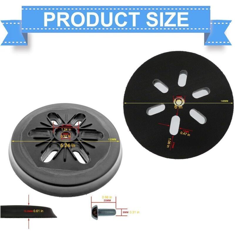 150 mm Sanding Pad Compatible with Bosch GEX 150, GEX 150 AC, GEX 150 Turbo Sander Hardness..DEBUNS