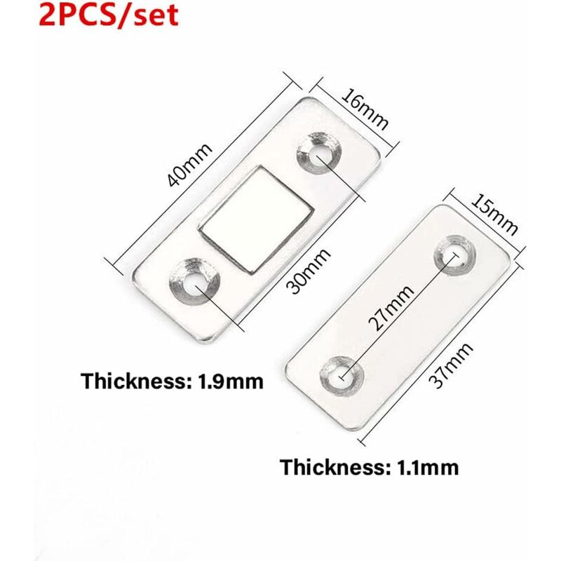 4/8-pack Self-Adhesive Magnetic Cabinet Door Catches Stainless Steel Magnet Lock for Kitchen Cabinet Magnetic Closing Drawer Cupboard Door Lock.