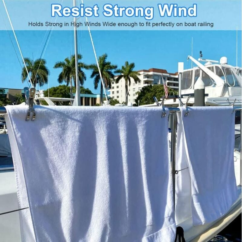 Heavy Duty Stainless Steel Clothes Pegs, Large, 10-Pack, for Sunbeds and Pool Covers