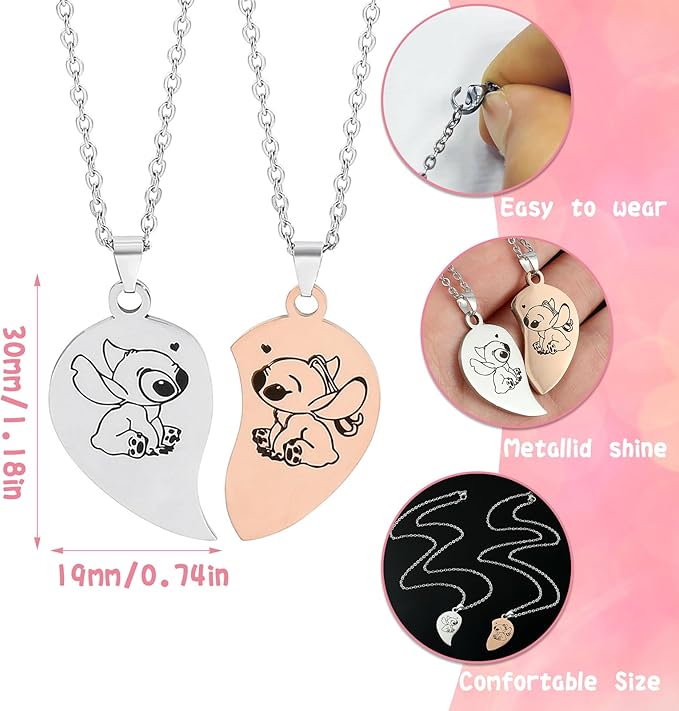 Party Stitch Necklace, Stitch Gift Jewelry, Stainless Steel Necklace