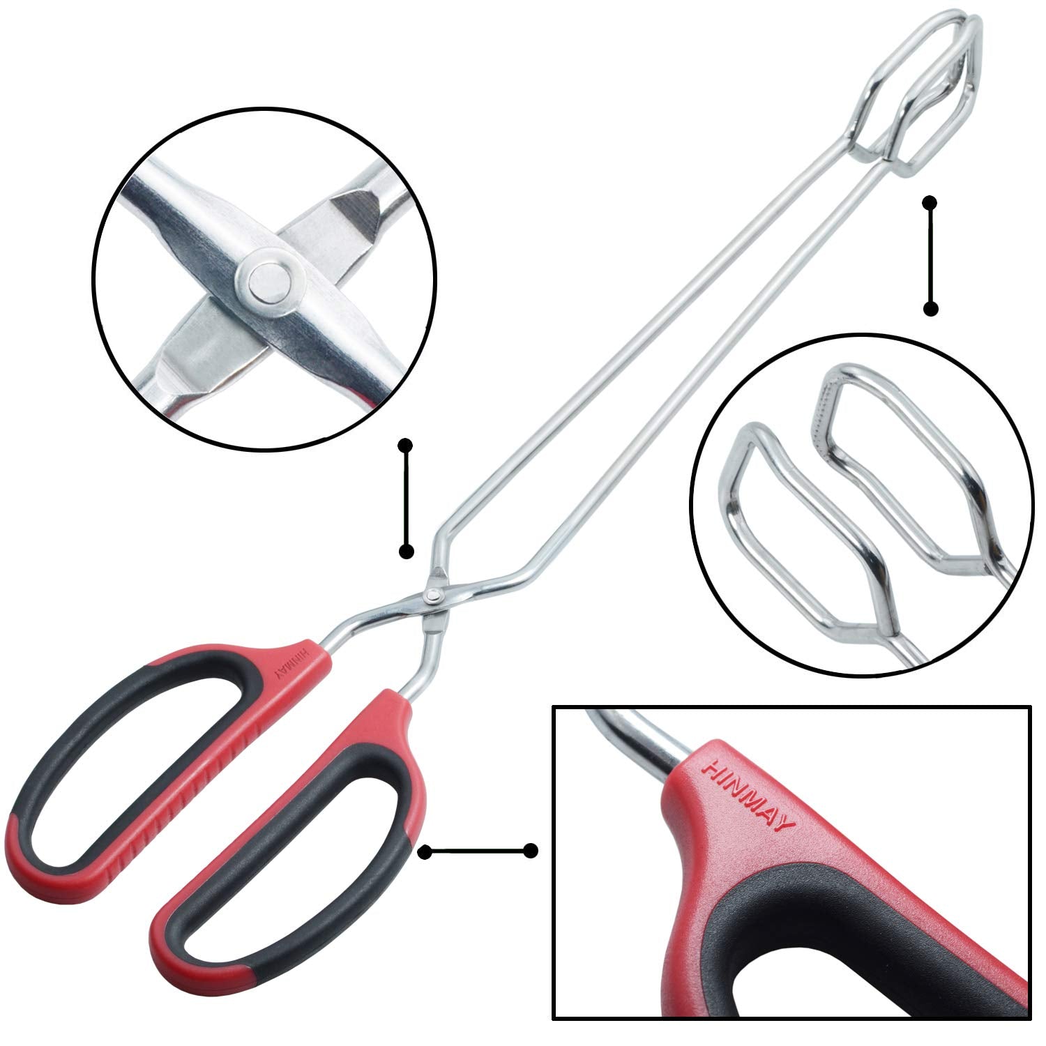 PROFESSIONAL QUALITY DURABLE STAINLESS STEEL Extra Long Scissor Tongs Stainless Steel Barbecue Grill Tongs