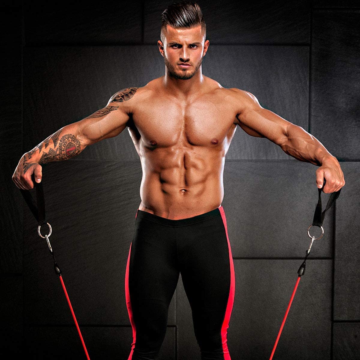 Heavy Duty Training Handle with Carabiners for Cable Machines and Gym Equipment, Compatible with Resistance Bands