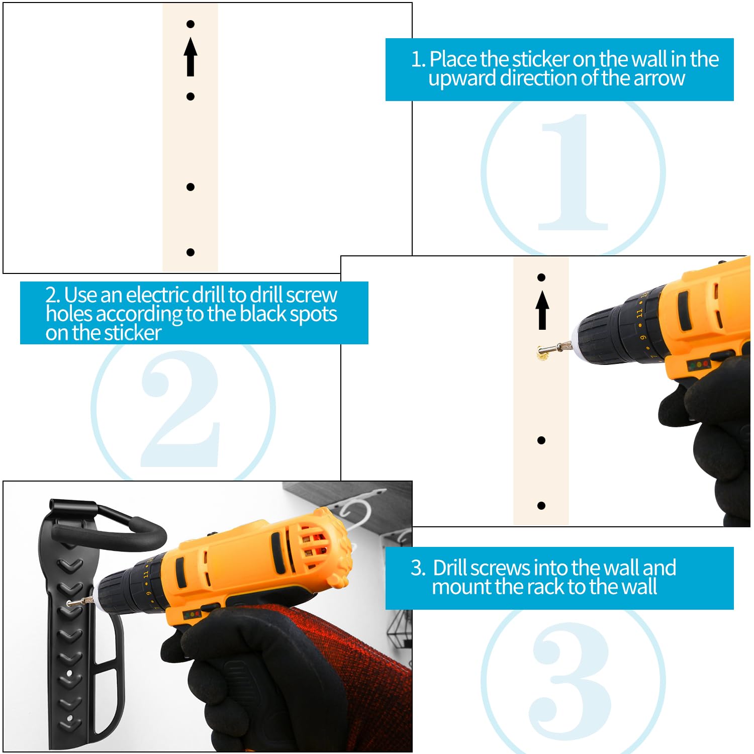 Garage Wall Mounted Bike Rack 2 Pack Heavy Duty Steel Hook Compatible with Oral-B Holds 66 lbs