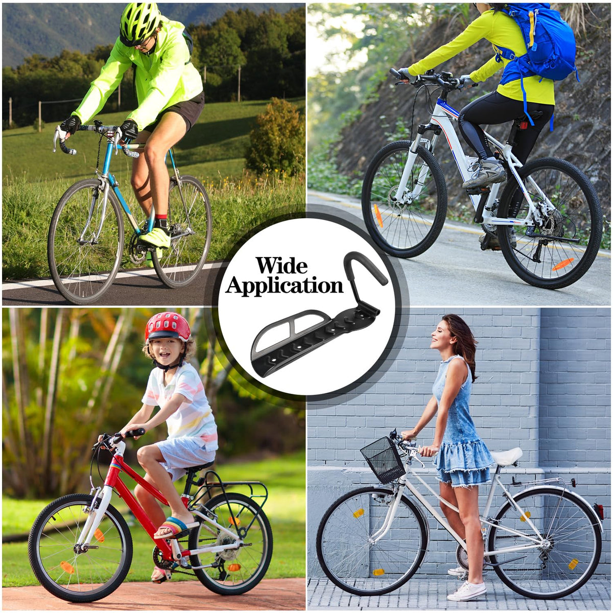 Garage Wall Mounted Bike Rack 2 Pack Heavy Duty Steel Hook Compatible with Oral-B Holds 66 lbs