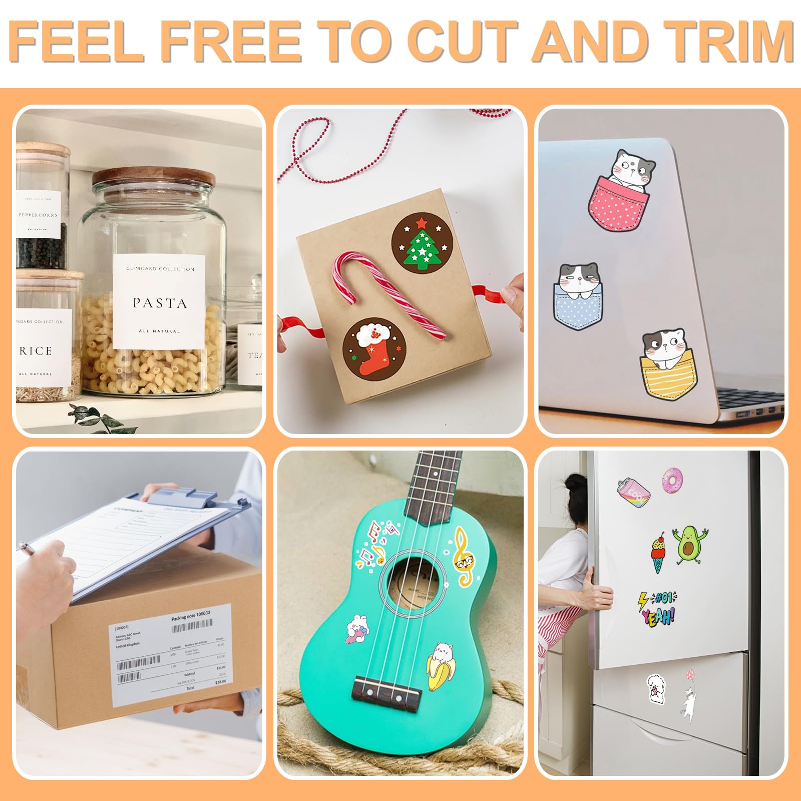 Printable Sticker Paper for Inkjet Printers, 50 Sheets A4 Matte Sticker Paper for Printers, Full Sheet Labels, Sticker Paper