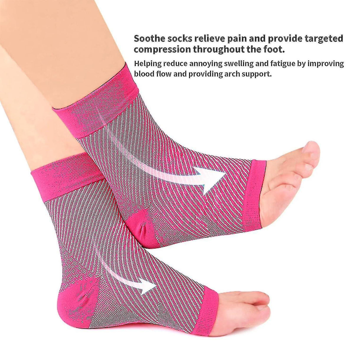 Soothing Neuropathy Socks 3 Pairs, Plantar Fasciitis Tendinitis Relief, White Large X-Large