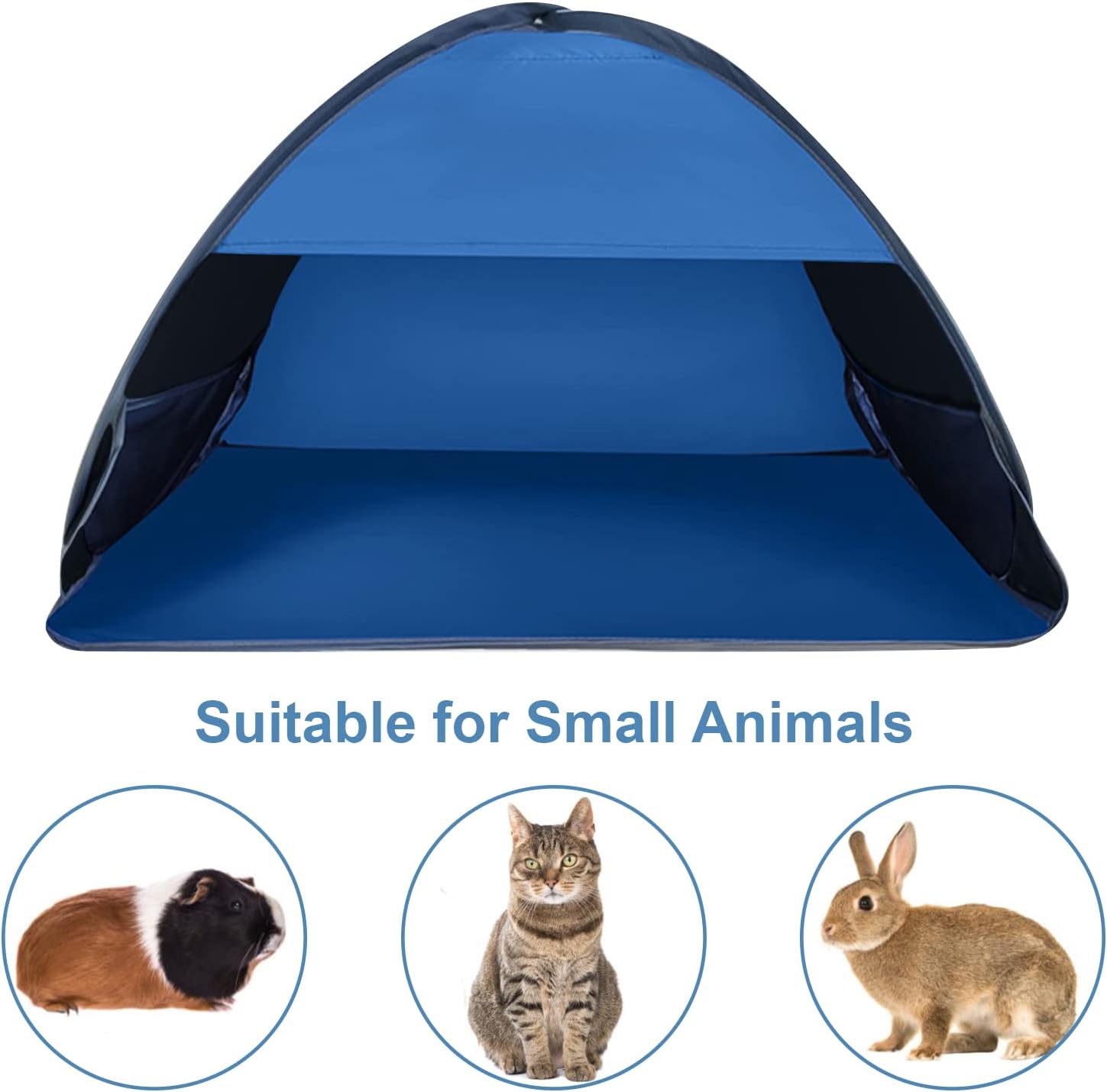 Pop-up Beach Shelter - Portable Beach Tent Anti-UV, Windproof, Picnic Tent for Small Dogs, Cats and Other Small Pets, Blue