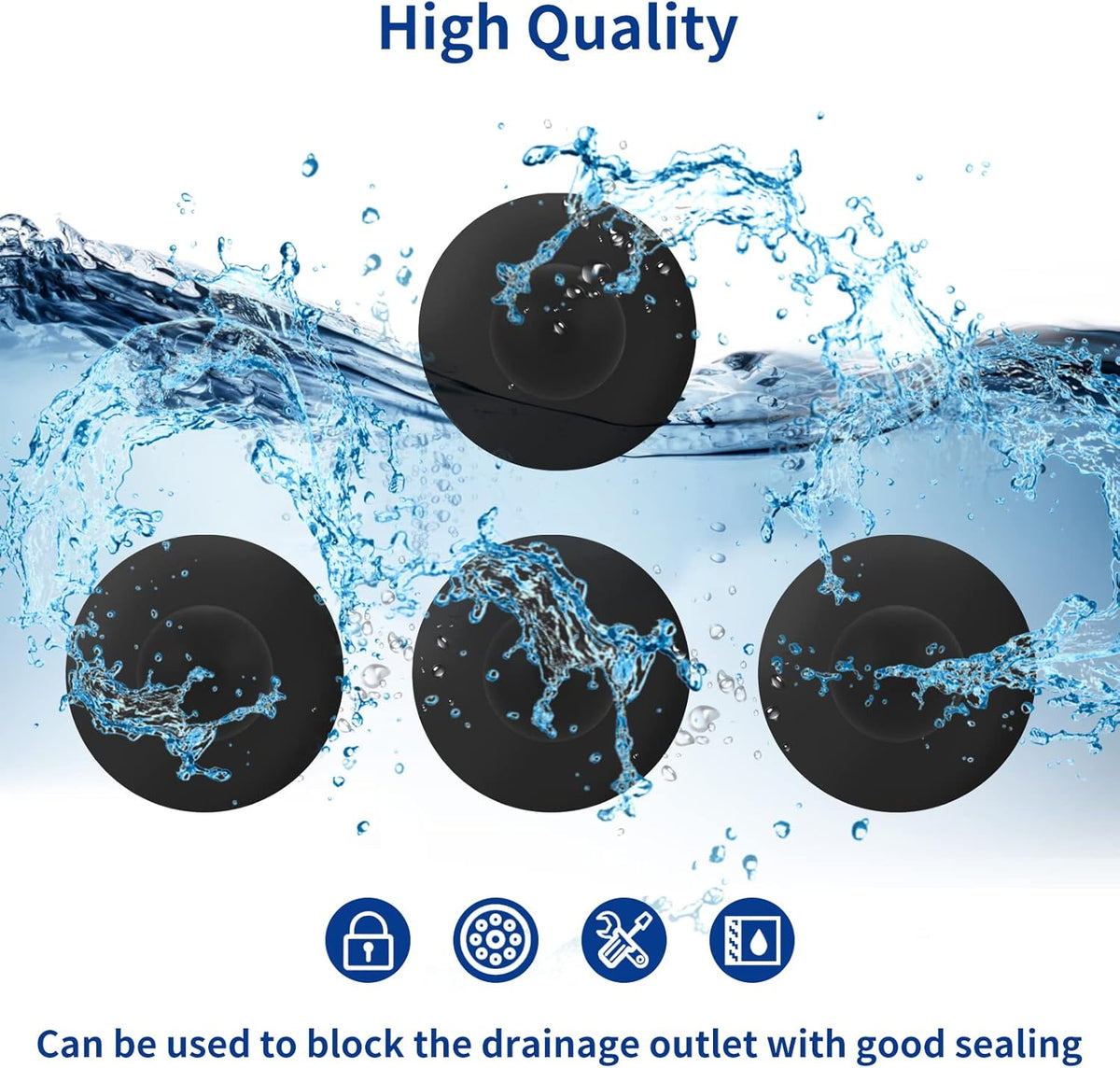 4-Pack Pool Wall Plug Replacement Parts - Above Ground Pool Filter Pump Filter Hole Plug Compatible with Intex and Bestway