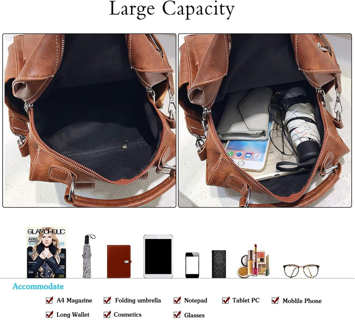 Vintage Backpack Women Shoulder Bag Girls Waterproof Daypack