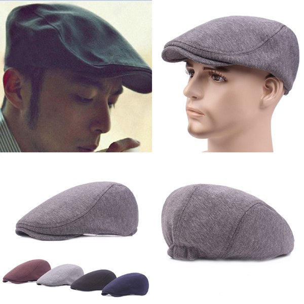 Unisex Cotton Beret - Soft Casual Solid Color Cap for Men and Women with Apple Compatibility, White, One Size