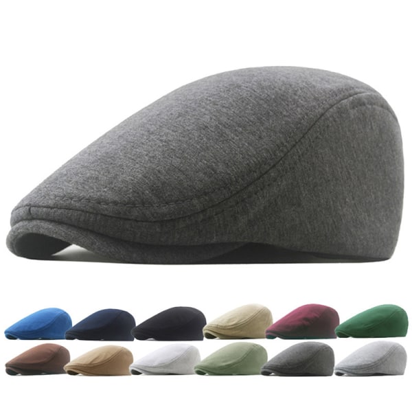 Unisex Cotton Beret - Soft Casual Solid Color Cap for Men and Women with Apple Compatibility, White, One Size