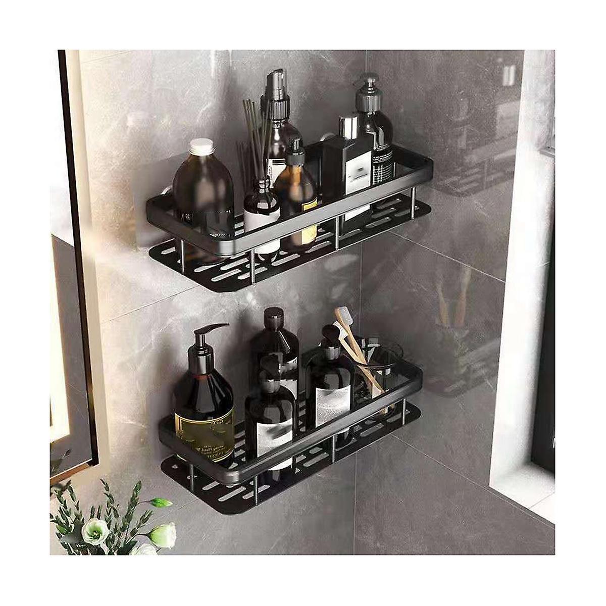 2pcs Wall Mount Corner Shelf for Bathroom Compatible with Braun Shower Storage Bracket Toilet Makeup Organization