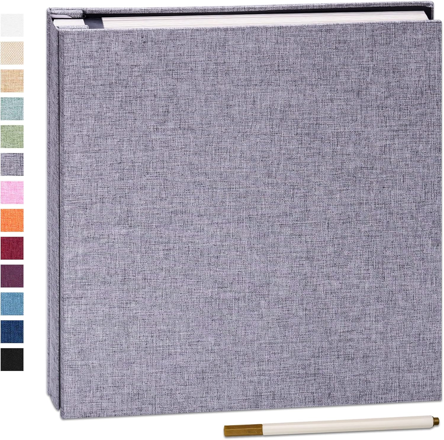 Self-Adhesive Photo Album 27 * 28 cm Scrapbook Album 40 Double-Sided Pages Linen Hardcover DIY Anniversary Memory Book for Baby