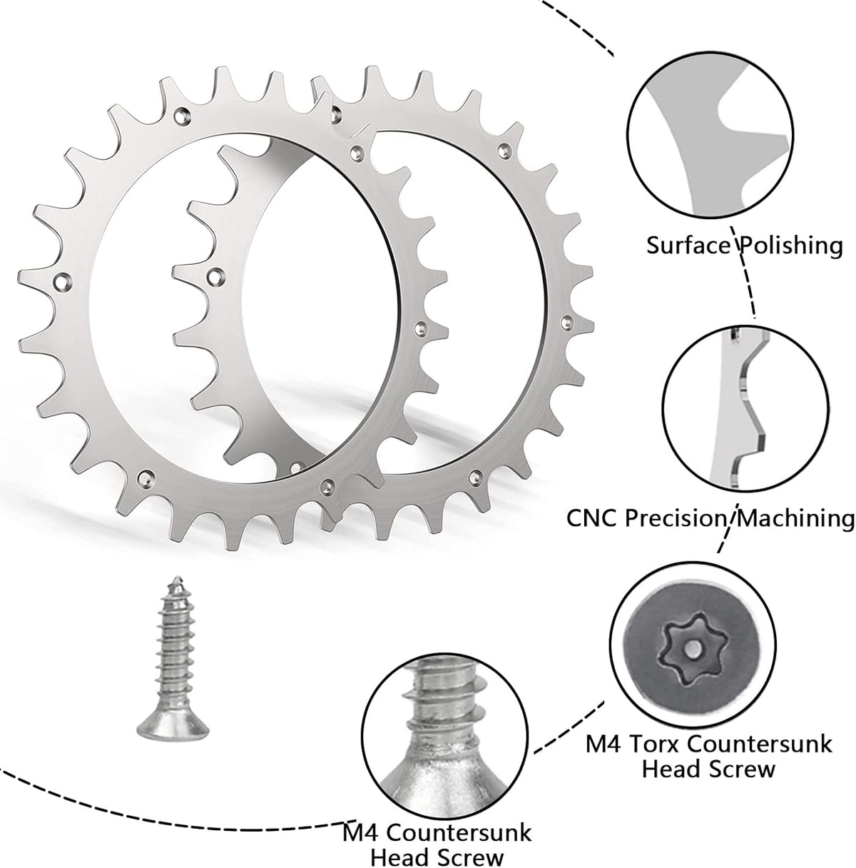 Worx Landroid L Lawn Mower Stainless Steel Spikes 225 mm Wheel Compatible with 12 Screws