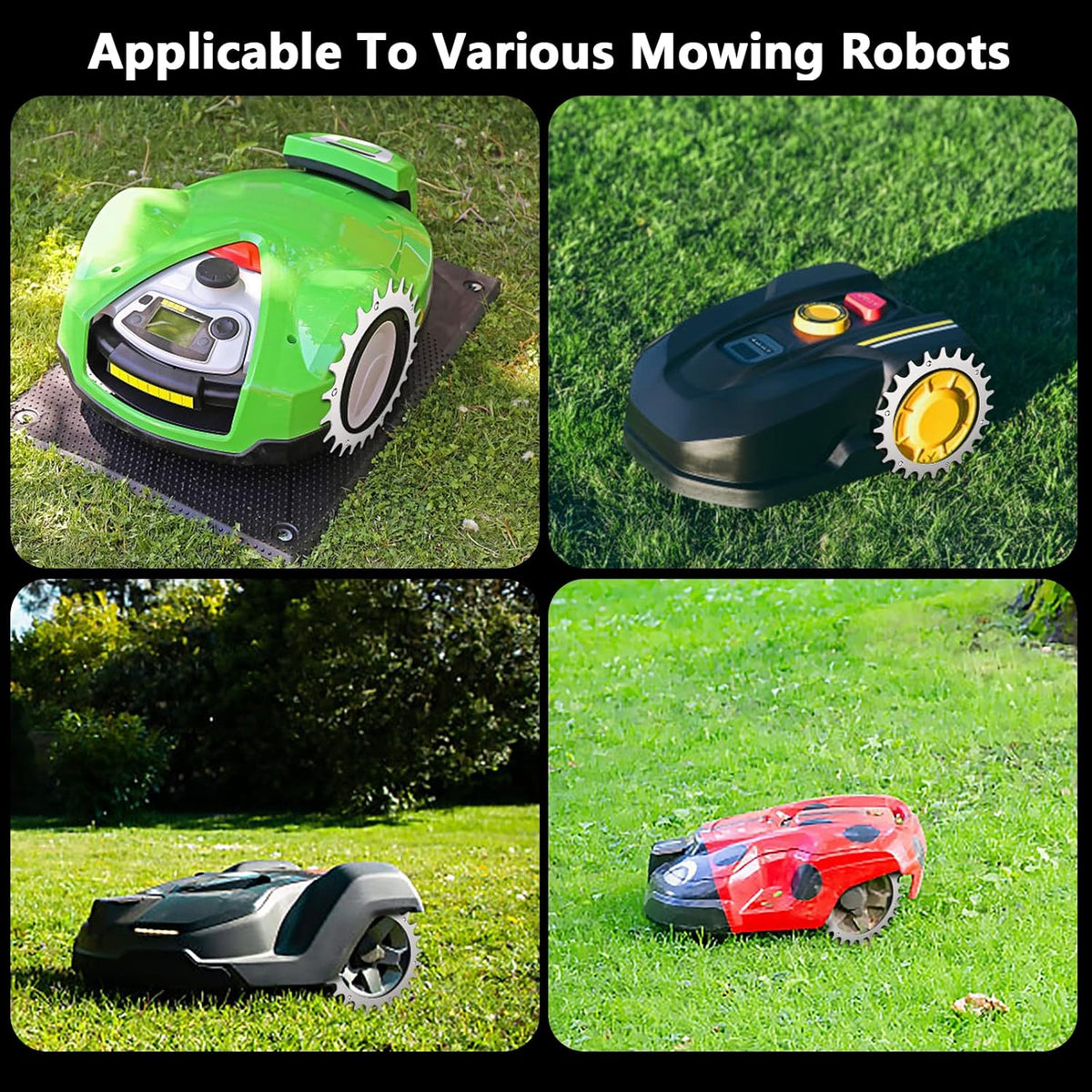 Worx Landroid L Lawn Mower Stainless Steel Spikes 225 mm Wheel Compatible with 12 Screws