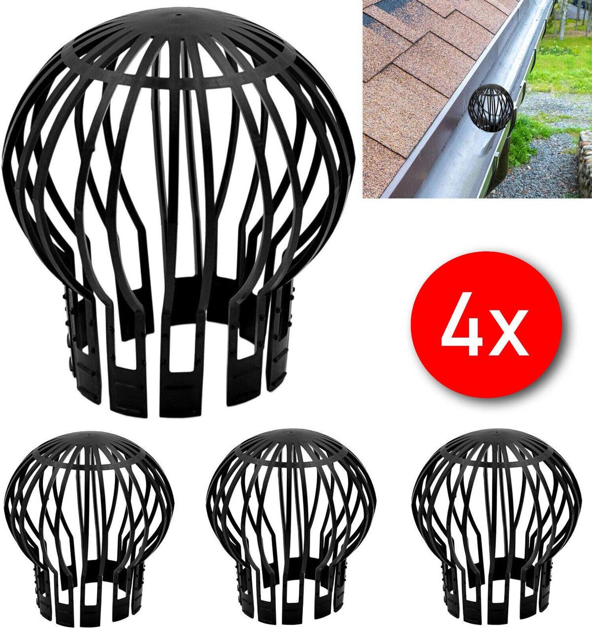 4x Leaf guards Downspout guards Downspout guards Rain gutter guards Downspout guards Downspout guards Drainage screens