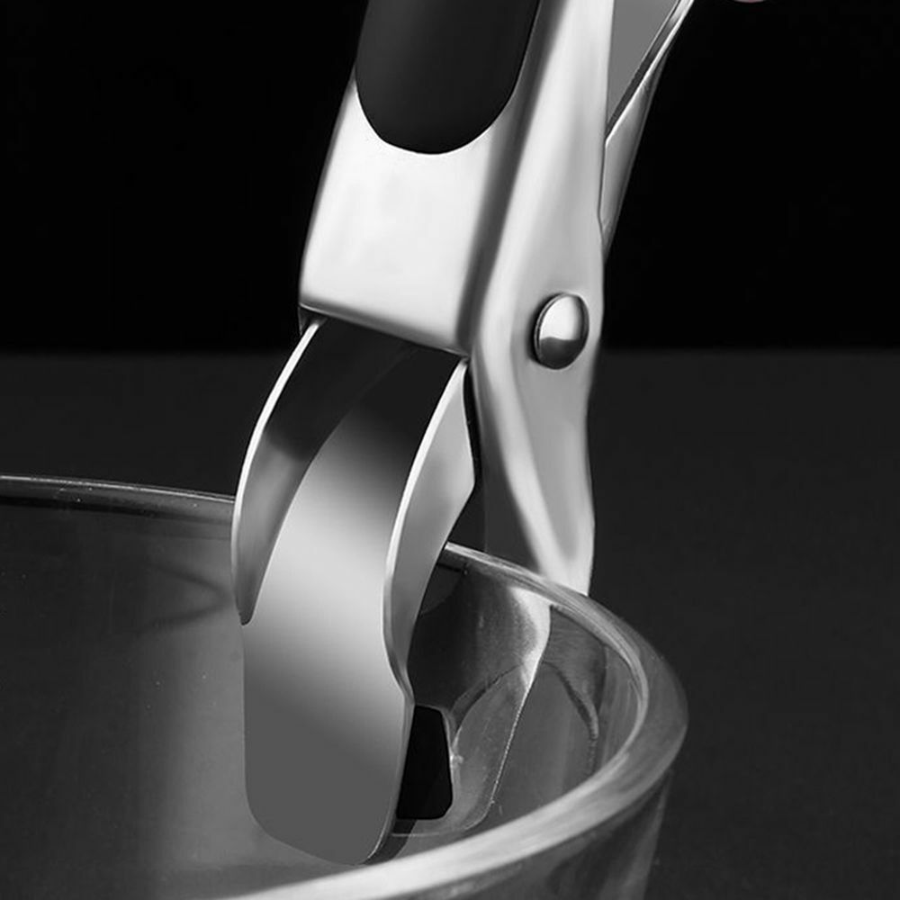 2pcs Air Fryer Camping Tools Anti-scald Tongs Pan Gripper Pot Clip Bowl Clip Black