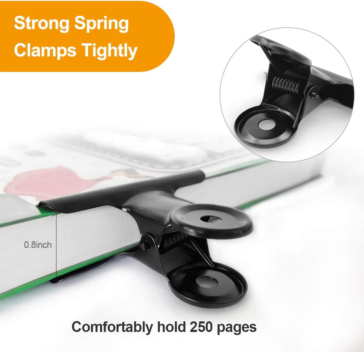 12-pack large black binder paper clips / metal hinge clip Fi