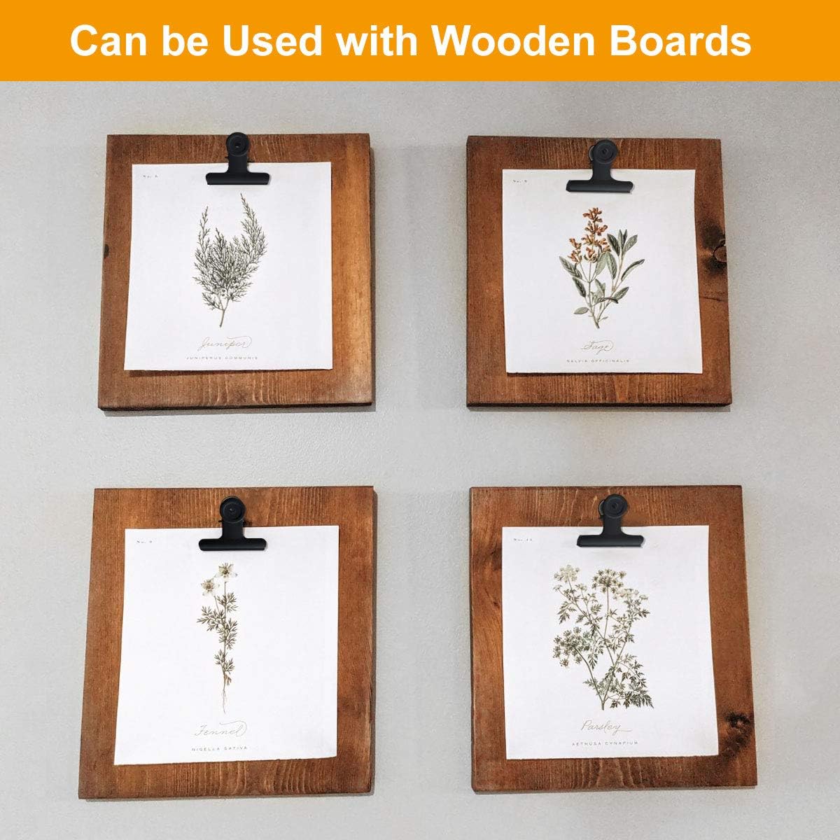 12-pack large black binder paper clips / metal hinge clip Fi