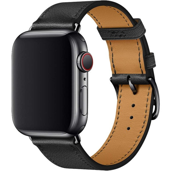 Compatible with Apple Watch Strap 38mm 40mm 41mm Leather Black Brown