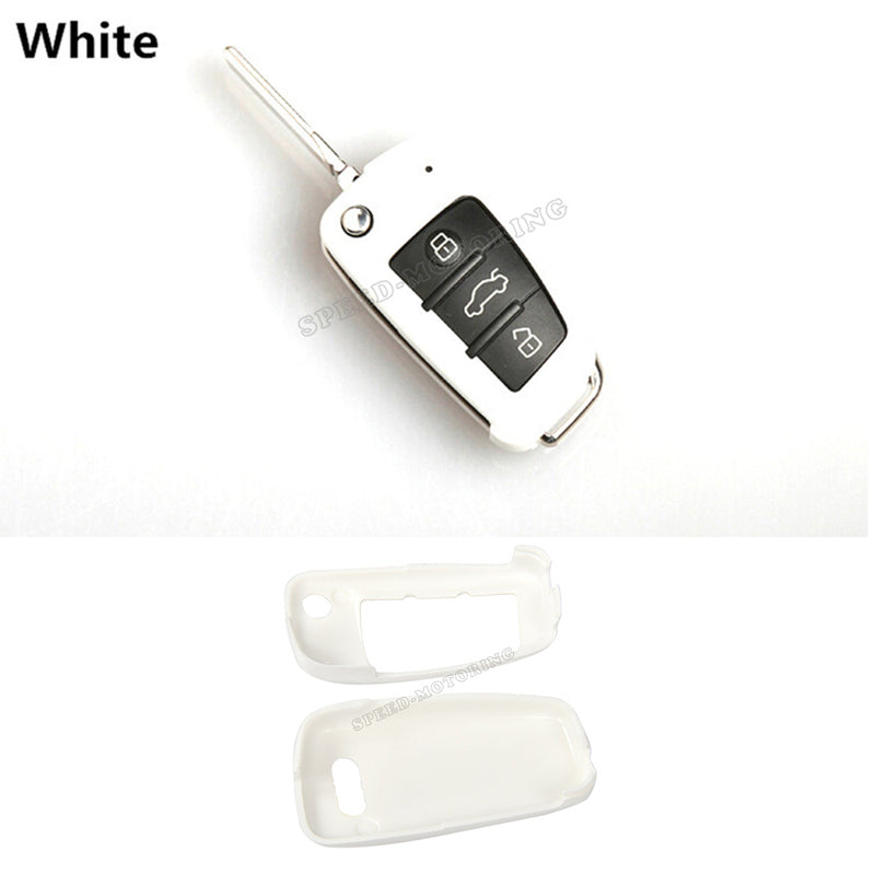 Black ABS Carbon Fiber Car Key Cover Case for Audi A6l A1 Q3 Q7 TT R8 A3 S3 S3 ABS Black